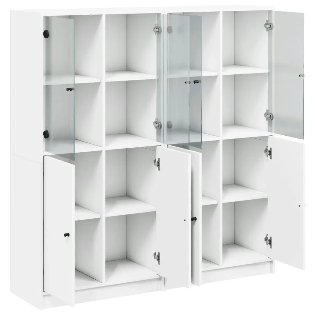 Bookcase with Doors White 136x37x142 cm Engineered Wood 3206524