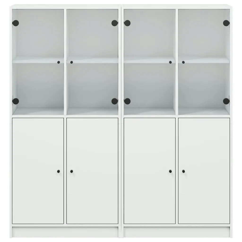 Bookcase with Doors White 136x37x142 cm Engineered Wood 3206524