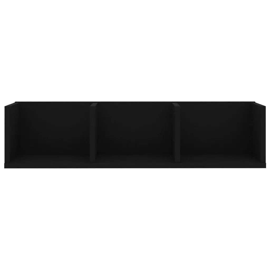 CD Wall Shelf Black 75x18x18 cm Engineered Wood 801311