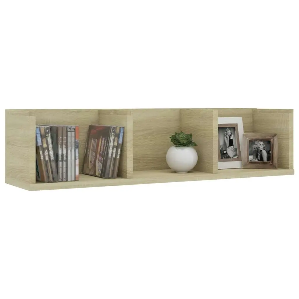 CD Wall Shelf Sonoma Oak 75x18x18 cm Engineered Wood 801313