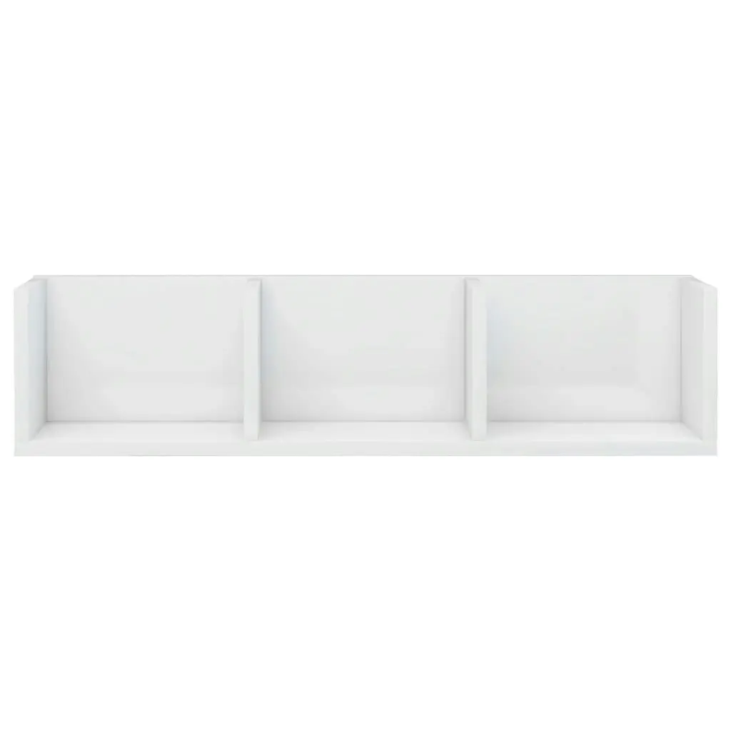 CD Wall Shelf High Gloss White 75x18x18 cm Engineered Wood 801316