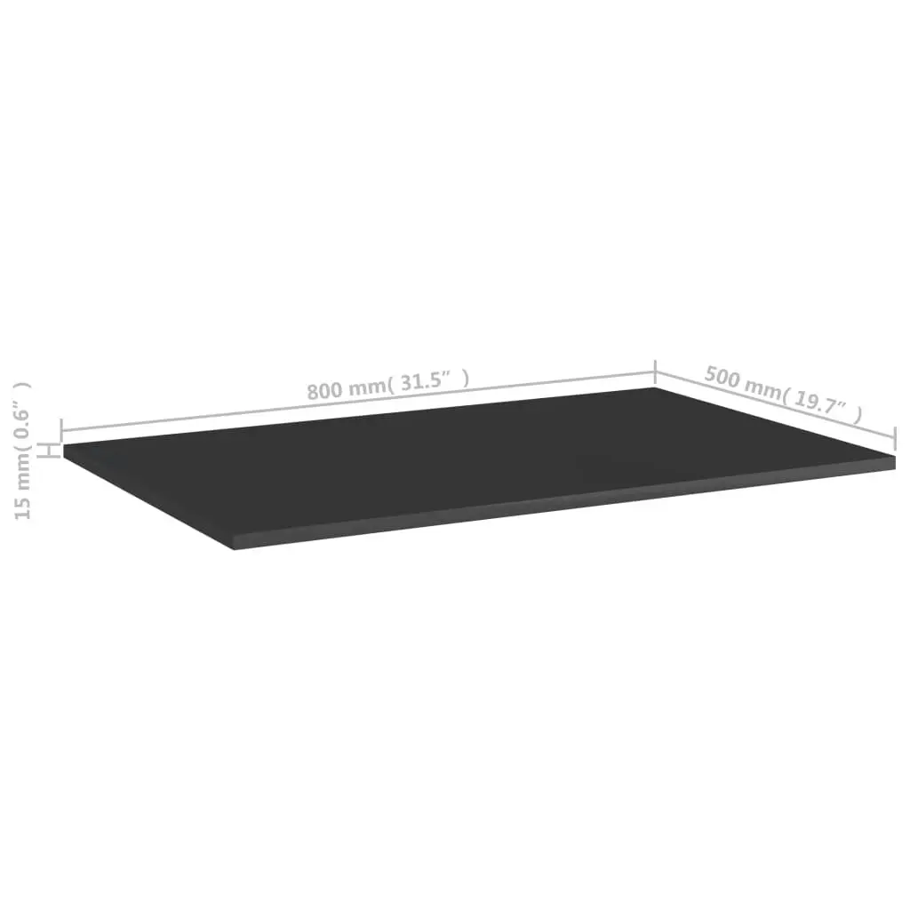 Bookshelf Boards 4 pcs High Gloss Black 80x50x1.5 cm Engineered Wood 805358