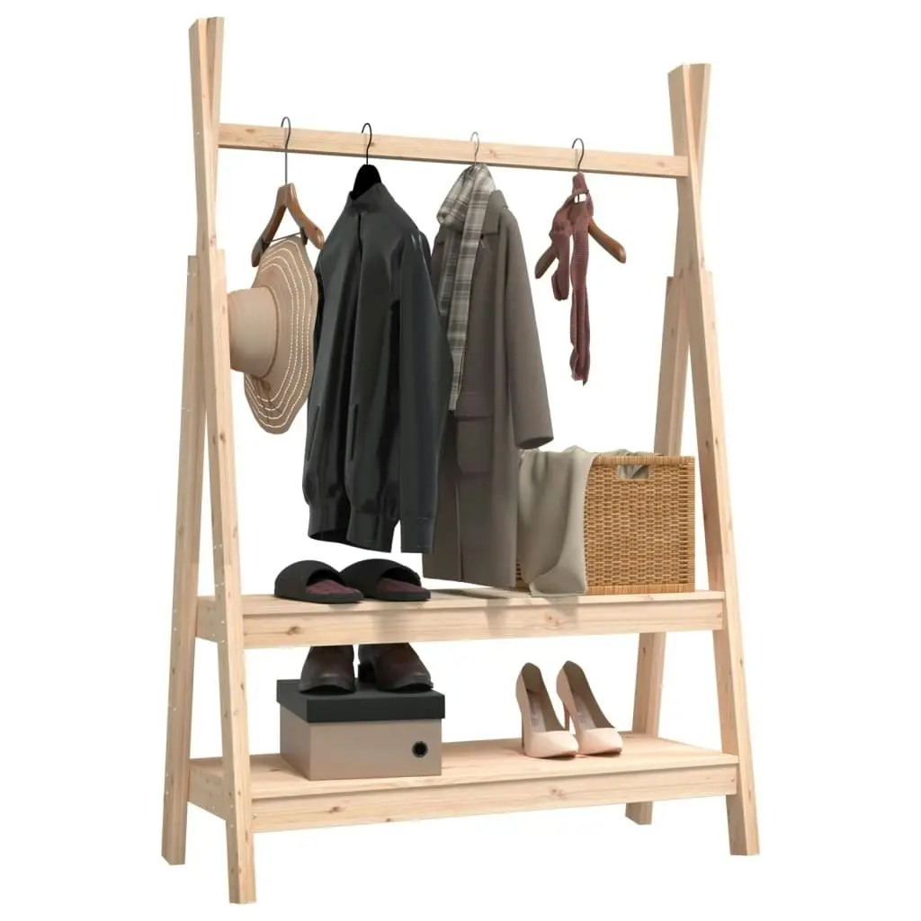 Clothes Rack 100x45.5x150 cm Solid Wood Pine 824988