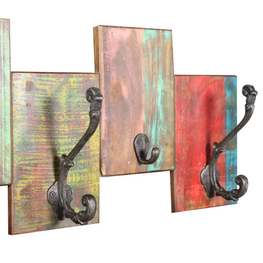 Coat Rack with 7 Hooks Solid Reclaimed Wood 243460