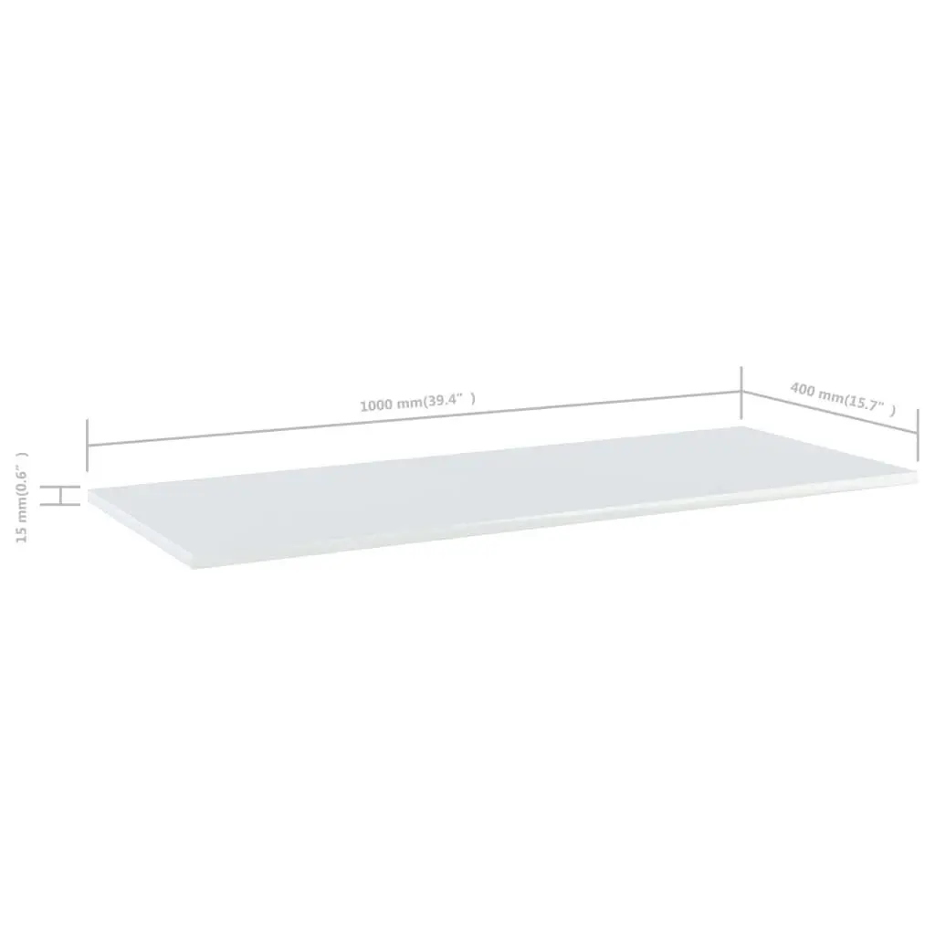 Bookshelf Boards 4 pcs High Gloss White 100x40x1.5 cm Engineered Wood 805415