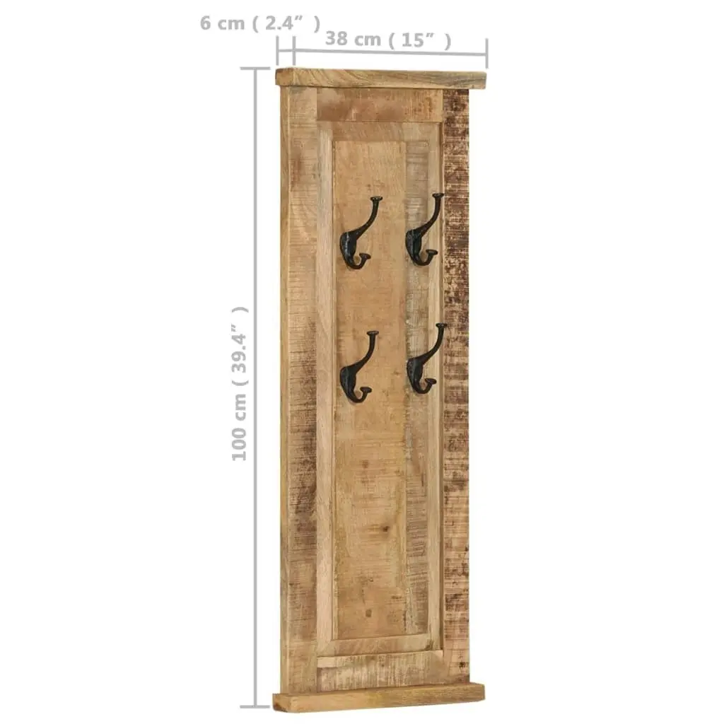 Coat Racks 2 pcs Solid Wood Mango 38x100 cm 337853