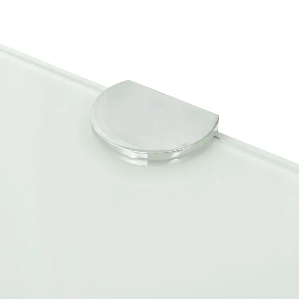 Corner Shelf with Chrome Supports Glass White 25x25 cm 243858