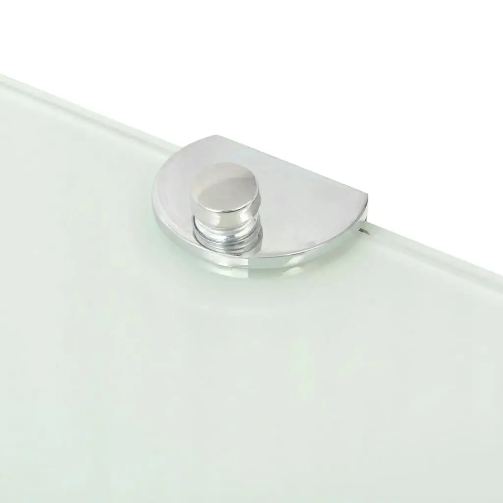 Corner Shelf with Chrome Supports Glass White 25x25 cm 243858