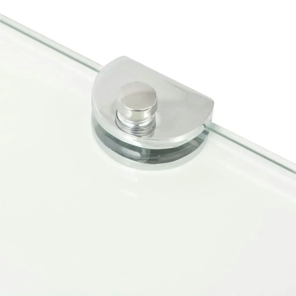 Corner Shelf with Chrome Supports Glass Clear 45x45 cm 243854