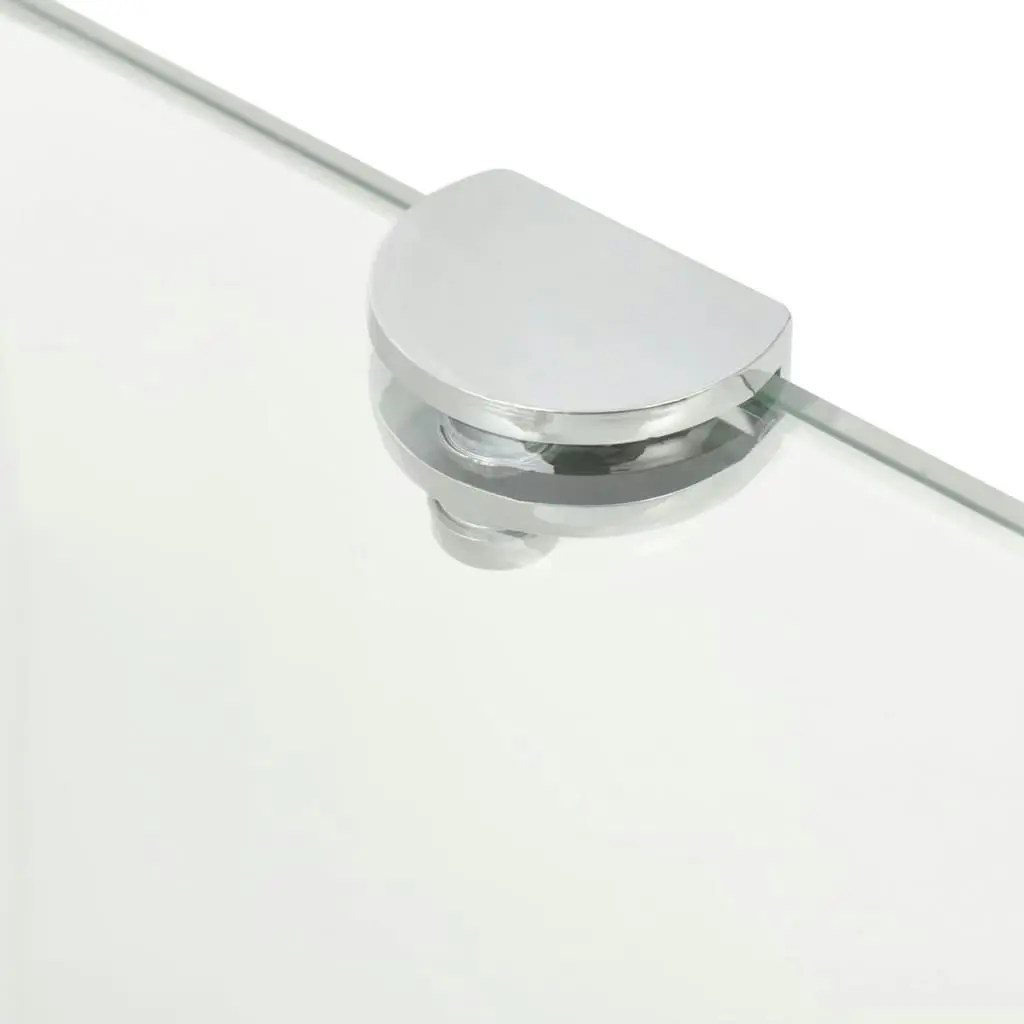 Corner Shelf with Chrome Supports Glass Clear 45x45 cm 243854