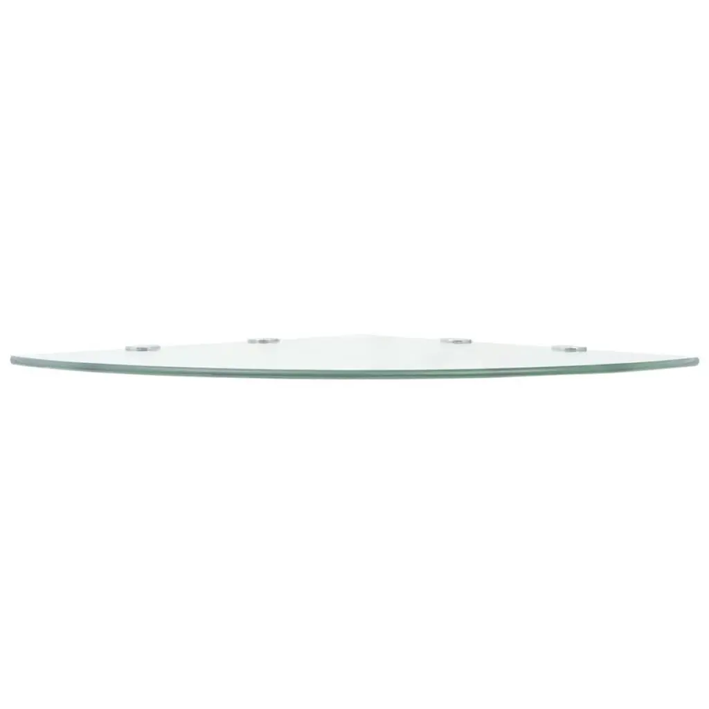 Corner Shelf with Chrome Supports Glass Clear 45x45 cm 243854