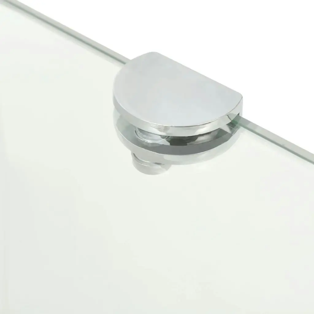 Corner Shelf with Chrome Supports Glass Clear 35x35 cm 243853