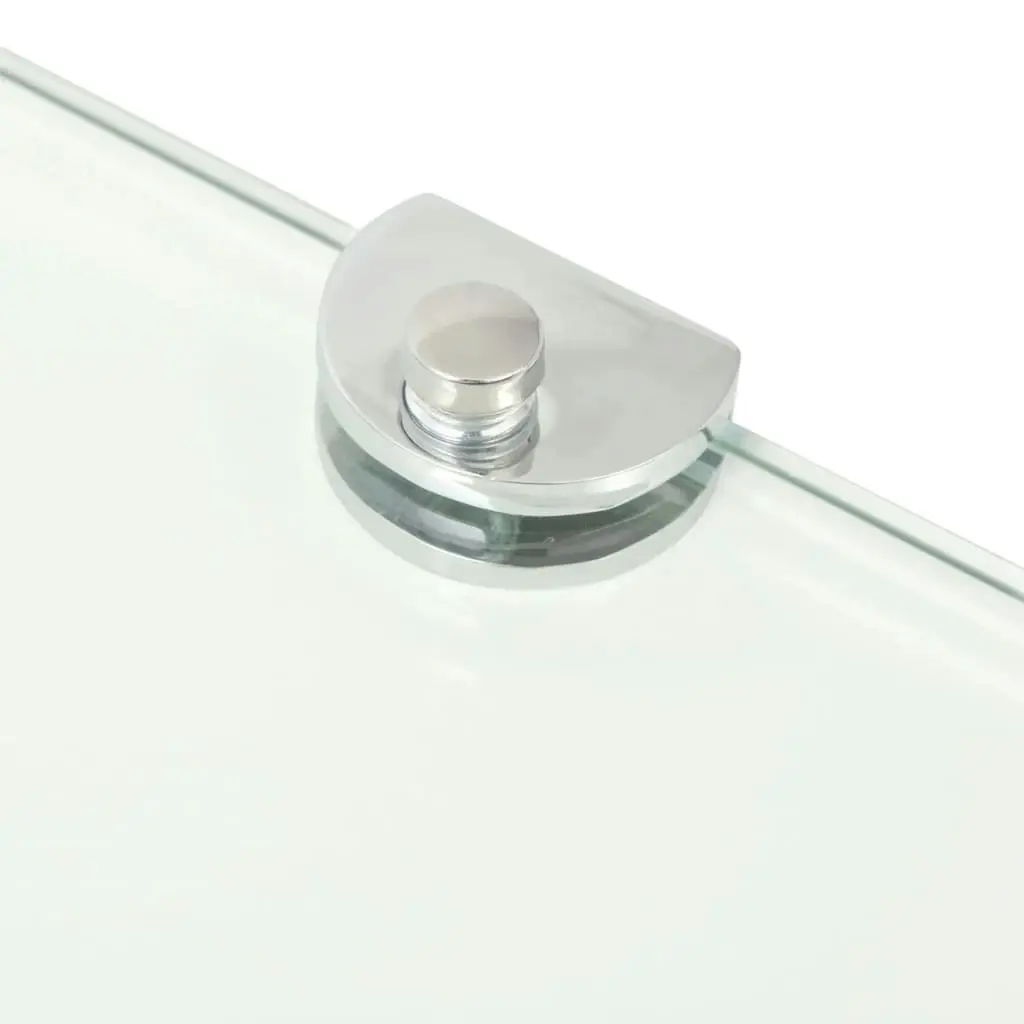 Corner Shelf with Chrome Supports Glass Clear 35x35 cm 243853