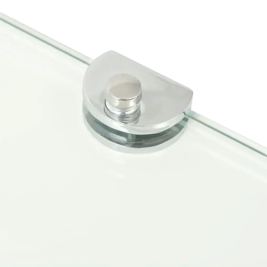 Corner Shelves 2 pcs with Chrome Supports Glass Clear 25x25 cm 3051592