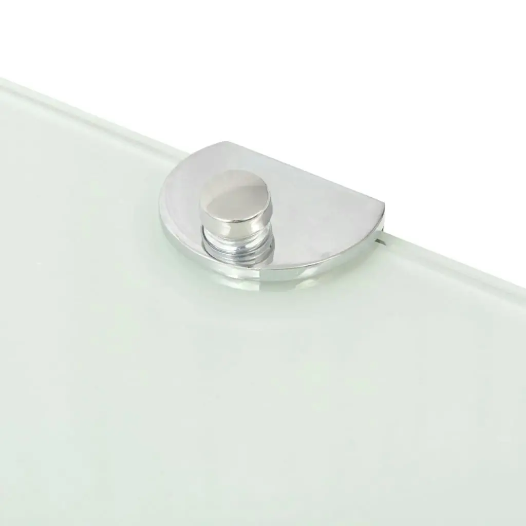 Corner Shelf with Chrome Supports Glass White 35x35 cm 243859