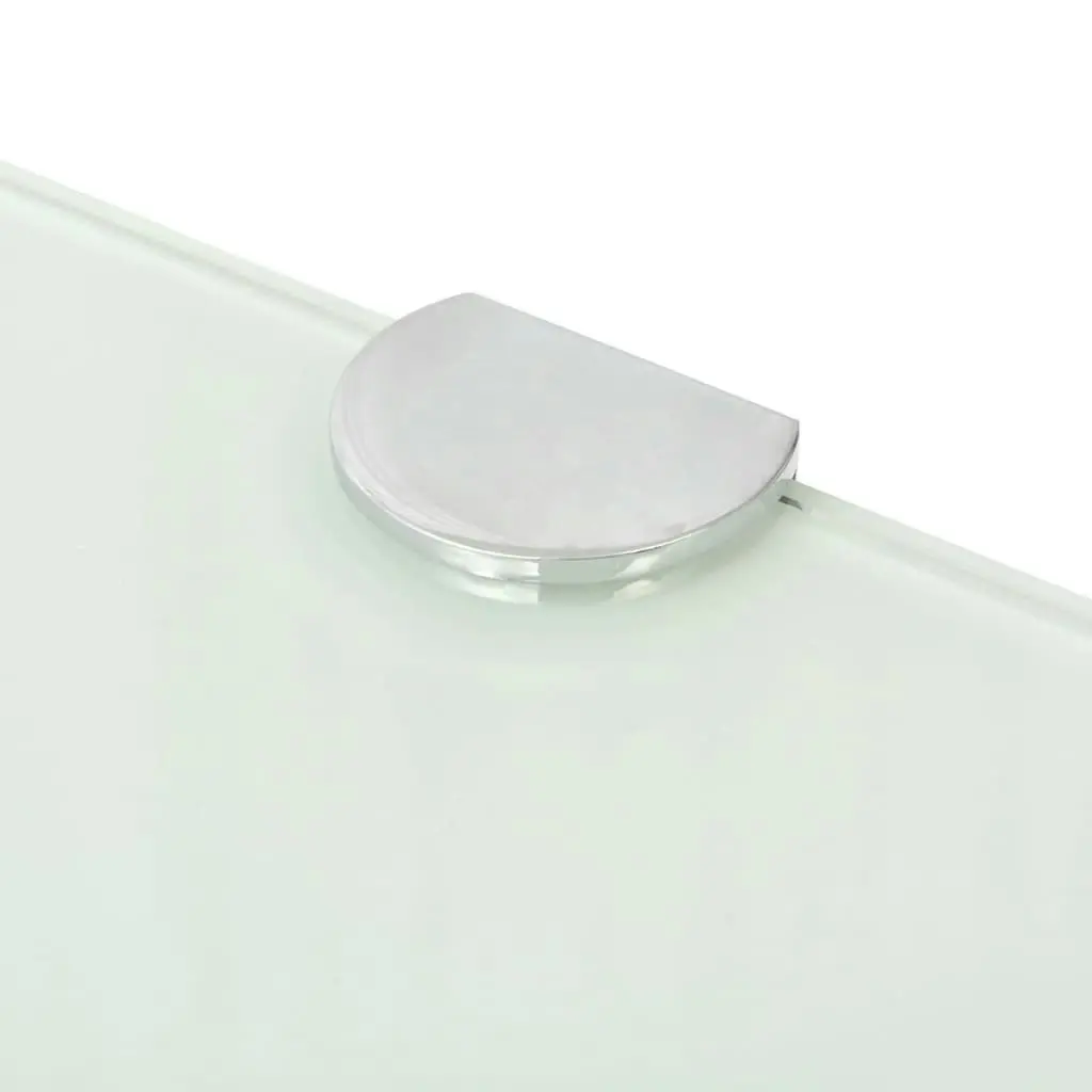 Corner Shelf with Chrome Supports Glass White 35x35 cm 243859