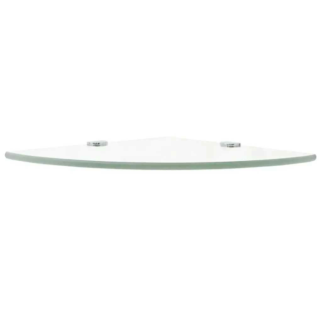 Corner Shelf with Chrome Supports Glass Clear 25x25 cm 243852