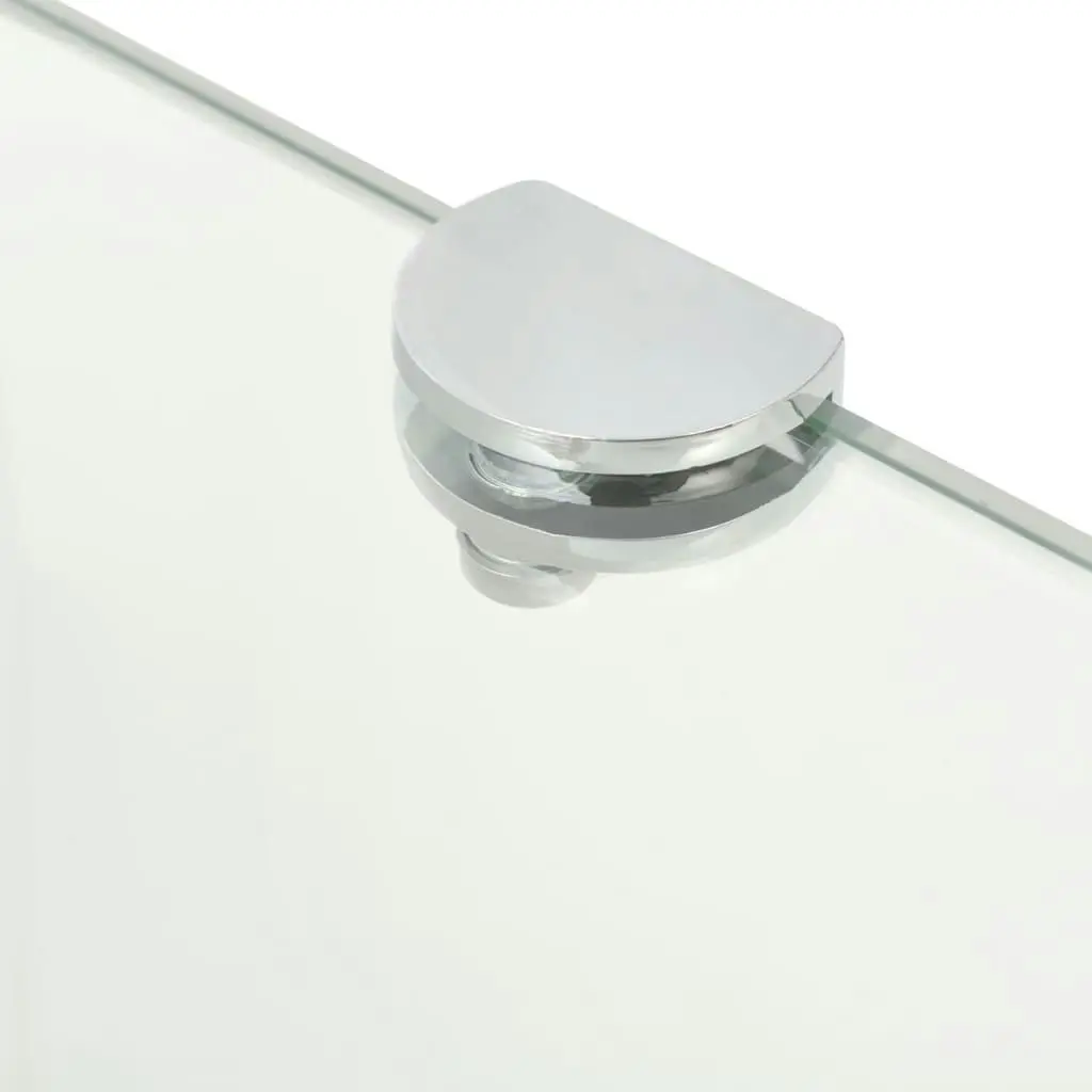 Corner Shelf with Chrome Supports Glass Clear 25x25 cm 243852