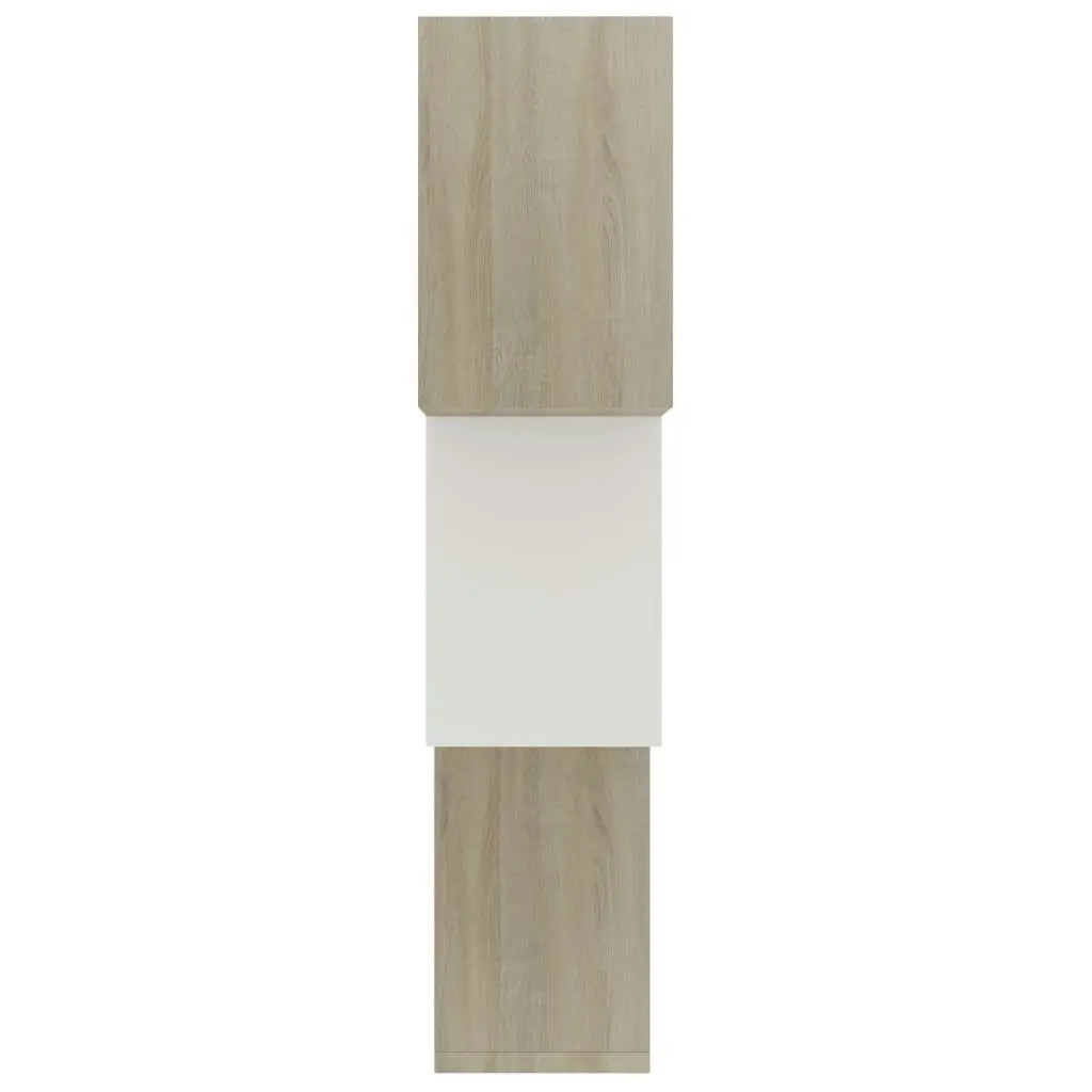 Cube Wall Shelves White and Sonoma Oak 68x15x68 cm Engineered Wood 800275