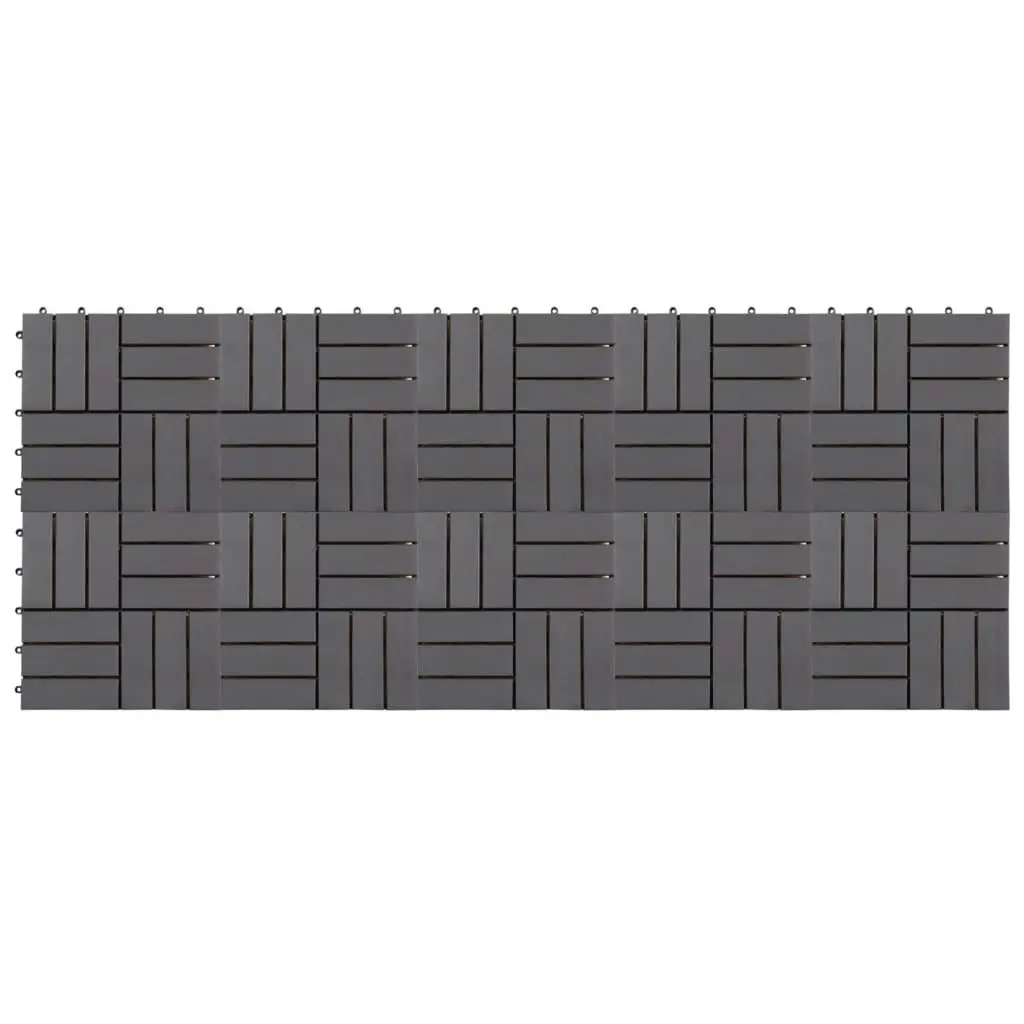 Decking Tiles 10 pcs Grey Wash 30x30 cm Solid Acacia Wood 46587