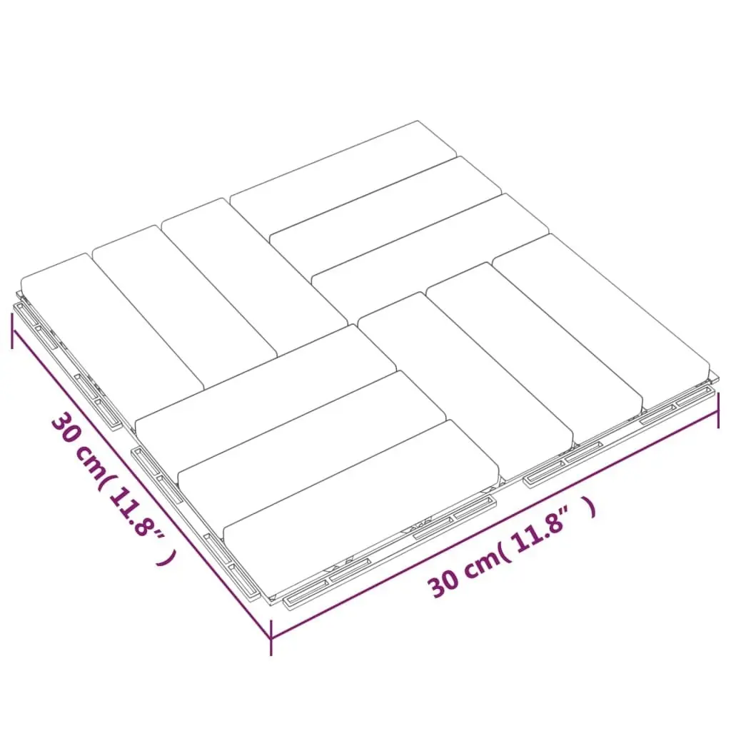 Decking Tiles 20 pcs 30x30 cm Solid Wood Teak 3152104