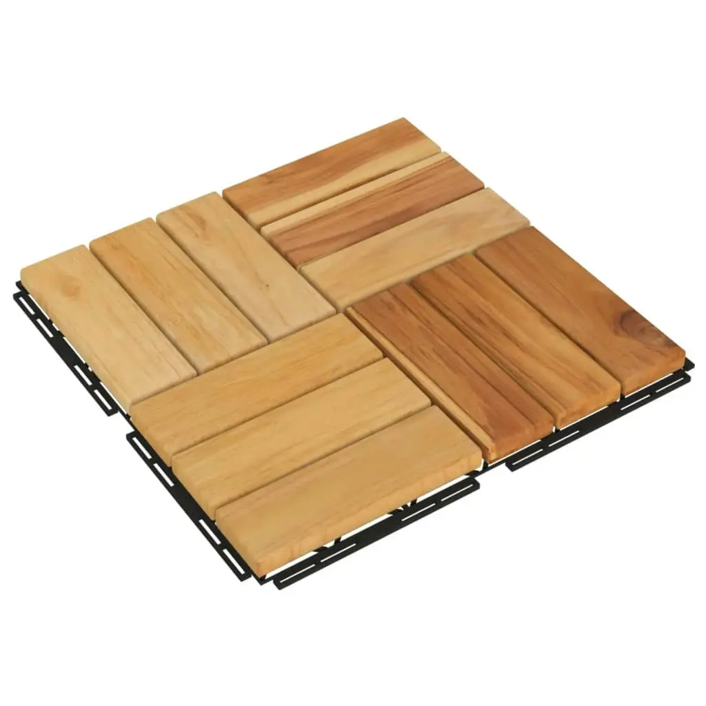 Decking Tiles 20 pcs 30x30 cm Solid Wood Teak 3152104