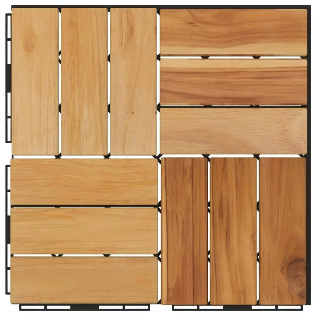 Decking Tiles 10 pcs 30x30 cm Solid Wood Teak 319982