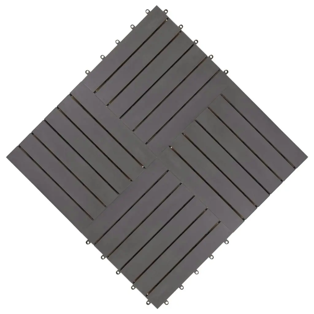 Decking Tiles 10 pcs Grey Wash 30x30 cm Solid Acacia Wood 46586