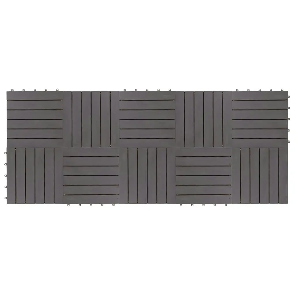 Decking Tiles 10 pcs Grey Wash 30x30 cm Solid Acacia Wood 46586