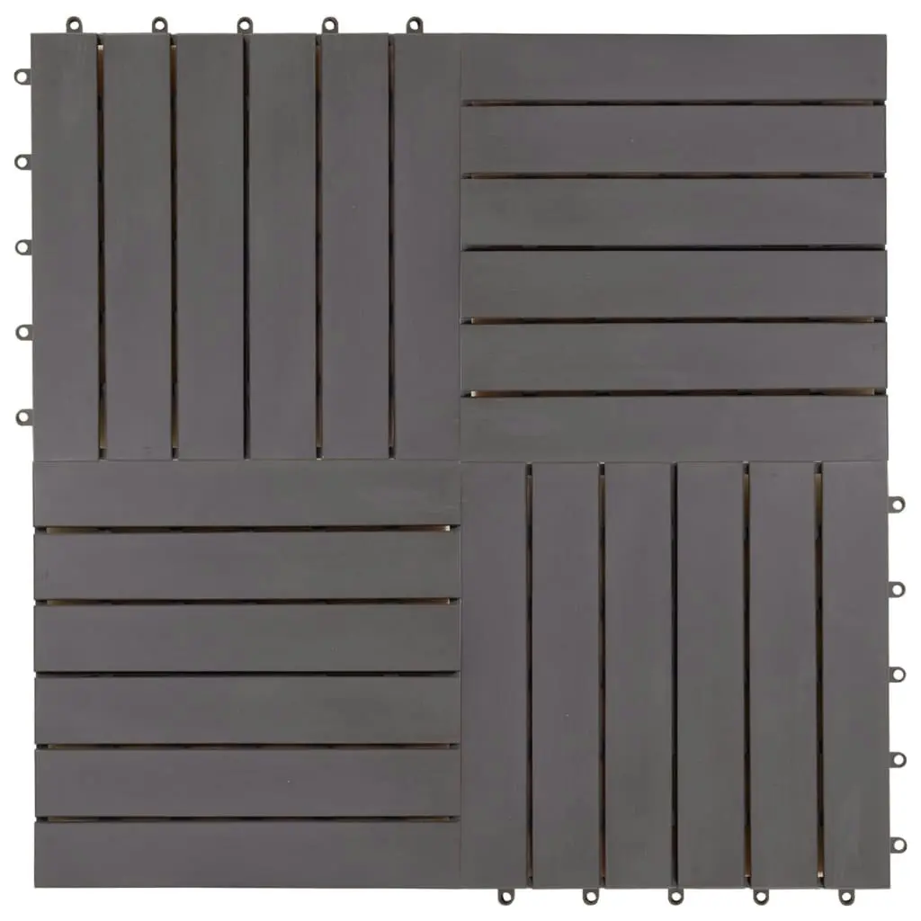 Decking Tiles 10 pcs Grey Wash 30x30 cm Solid Acacia Wood 46586