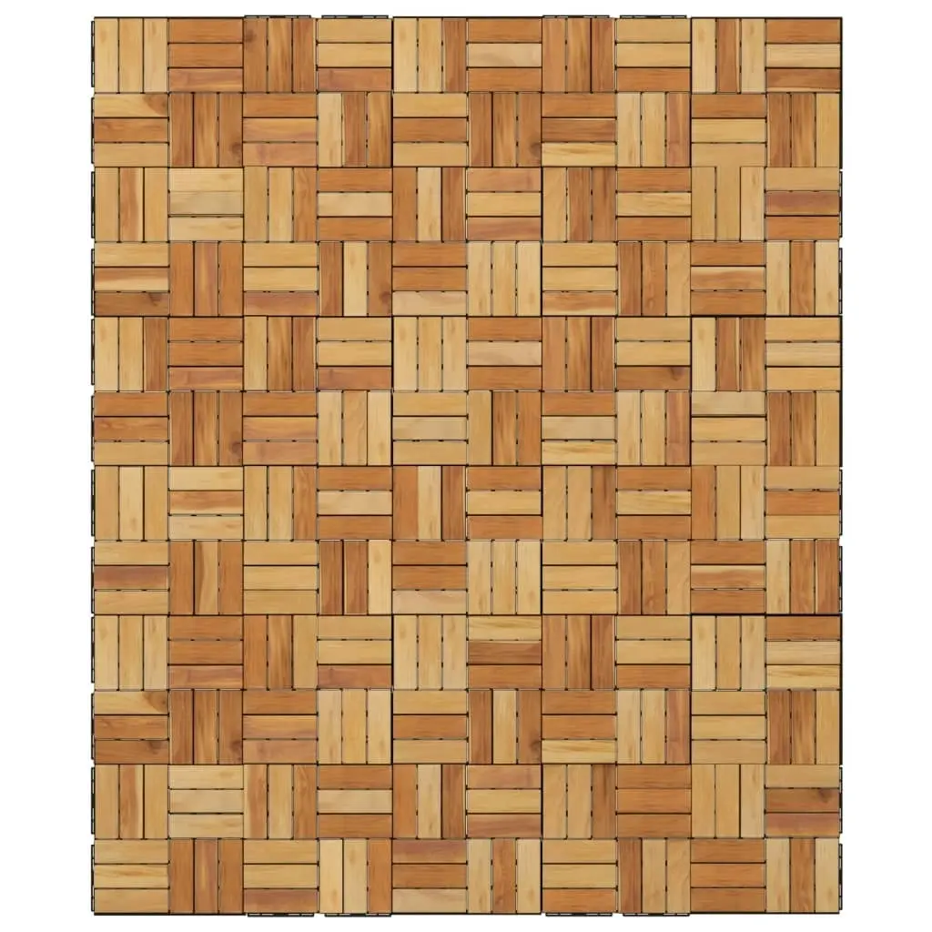 Decking Tiles 30 pcs 30x30 cm Solid Wood Teak 3152105