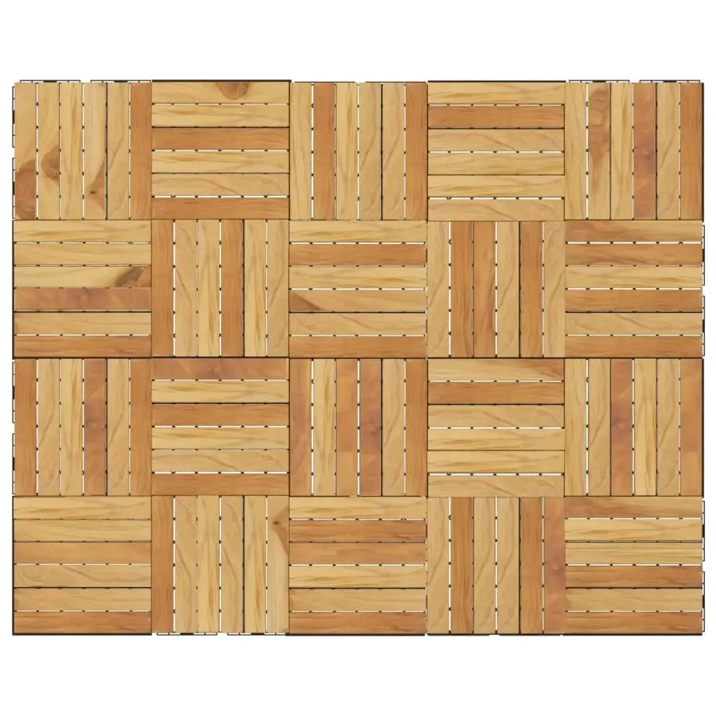 Decking Tiles 20 pcs 30x30 cm Solid Wood Teak Vertical Pattern 3152102