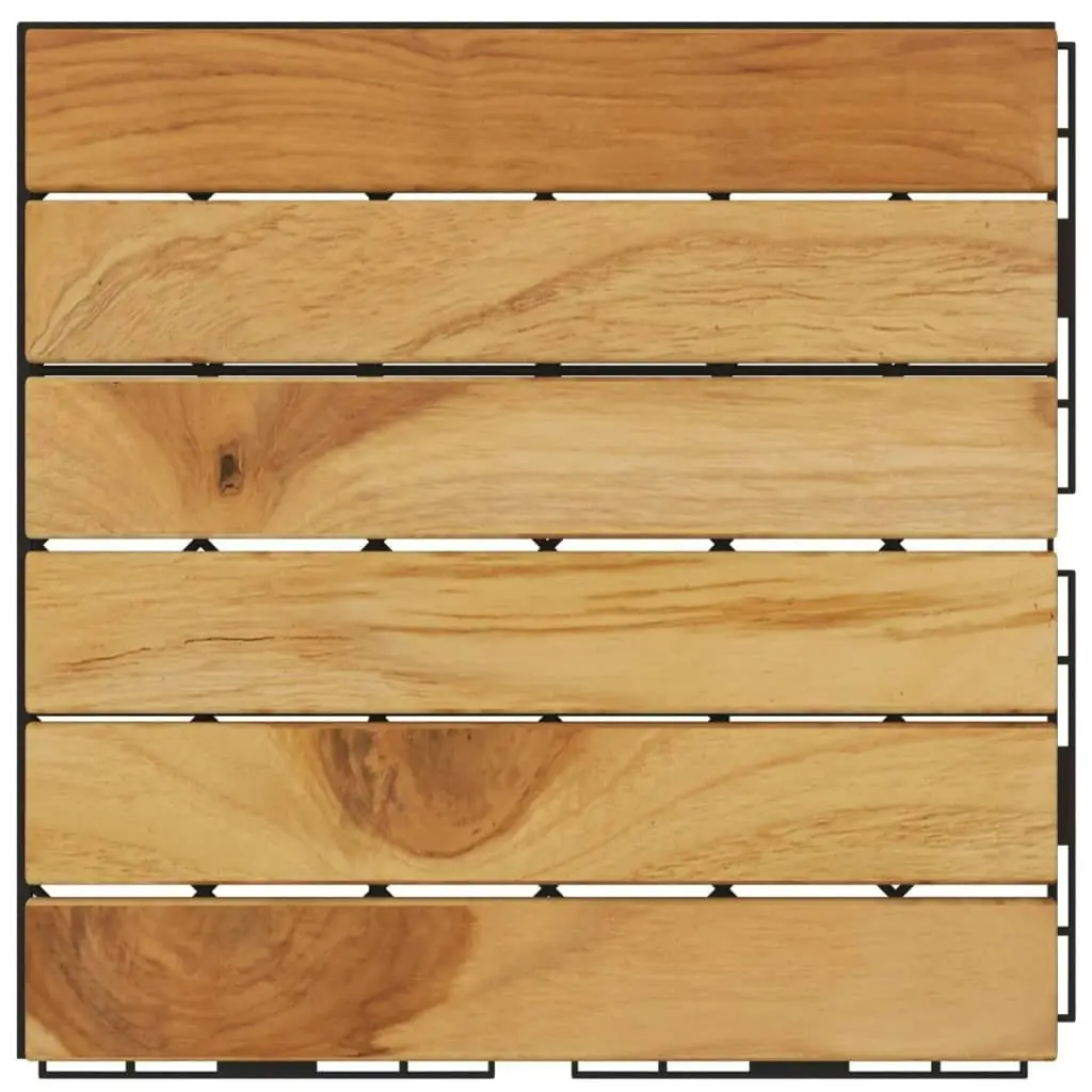 Decking Tiles 20 pcs 30x30 cm Solid Wood Teak Vertical Pattern 3152102