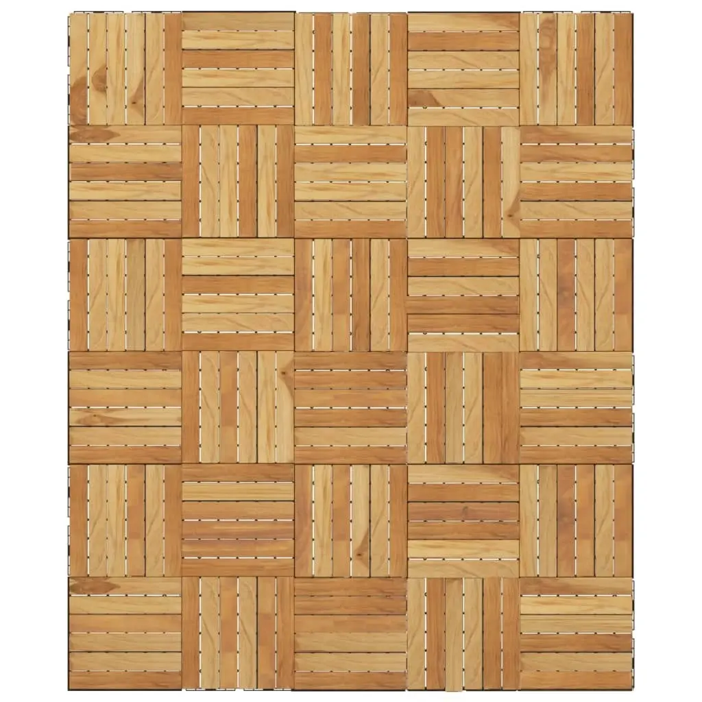 Decking Tiles 30 pcs 30x30 cm Solid Wood Teak Vertical Pattern 3152103