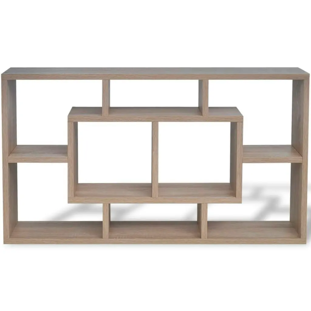 Floating Wall Display Shelf 8 Compartments Oak Colour 242549