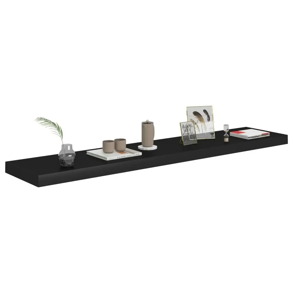 Floating Wall Shelves 2 pcs Black 120x23.5x3.8 cm MDF 323842