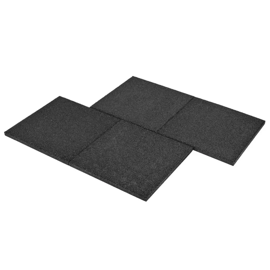 Fall Protection Tiles 18 pcs Rubber 50x50x3 cm Black 276274