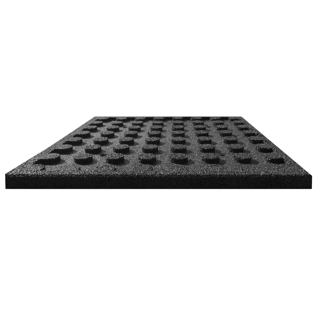 Fall Protection Tiles 18 pcs Rubber 50x50x3 cm Black 276274