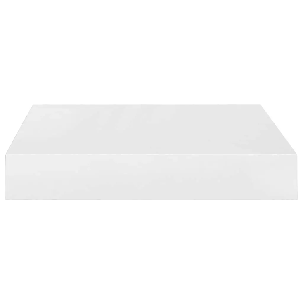 Floating Wall Shelf High Gloss White 23x23.5x3.8 cm MDF 323739