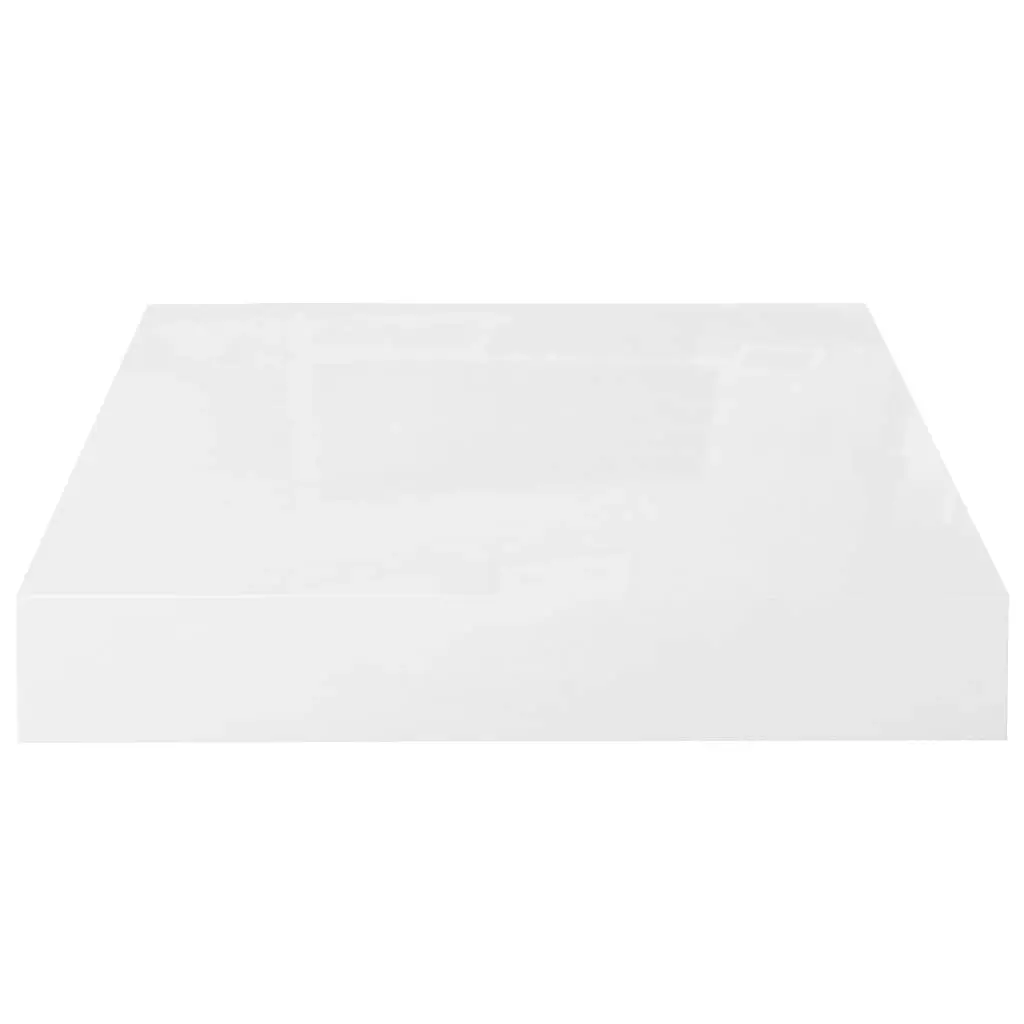 Floating Wall Shelf High Gloss White 23x23.5x3.8 cm MDF 323739