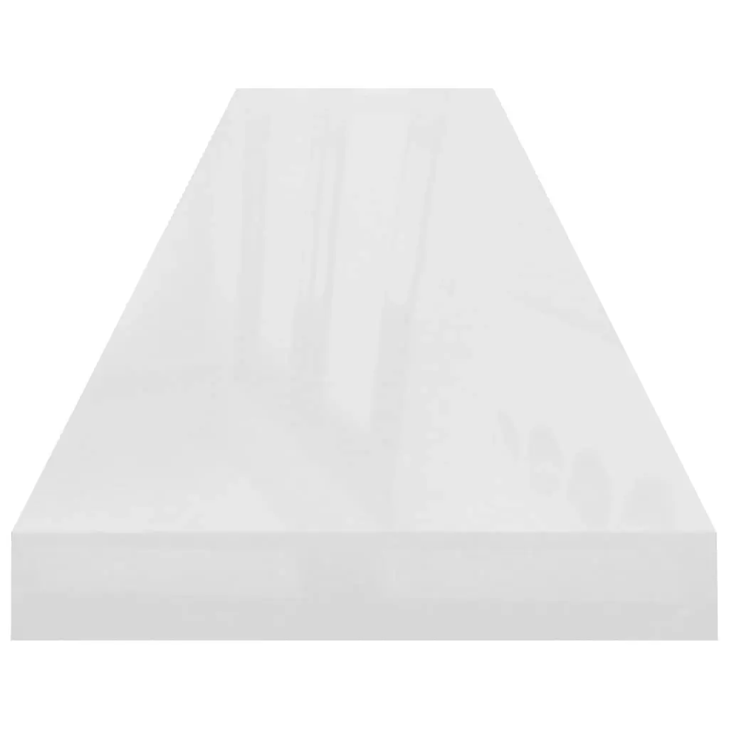 Floating Wall Shelf High Gloss White 120x23.5x3.8 cm MDF 323757