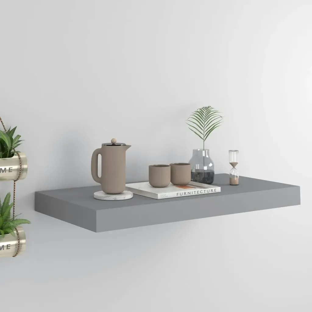 Floating Wall Shelf Grey 50x23x3.8 cm MDF 323850