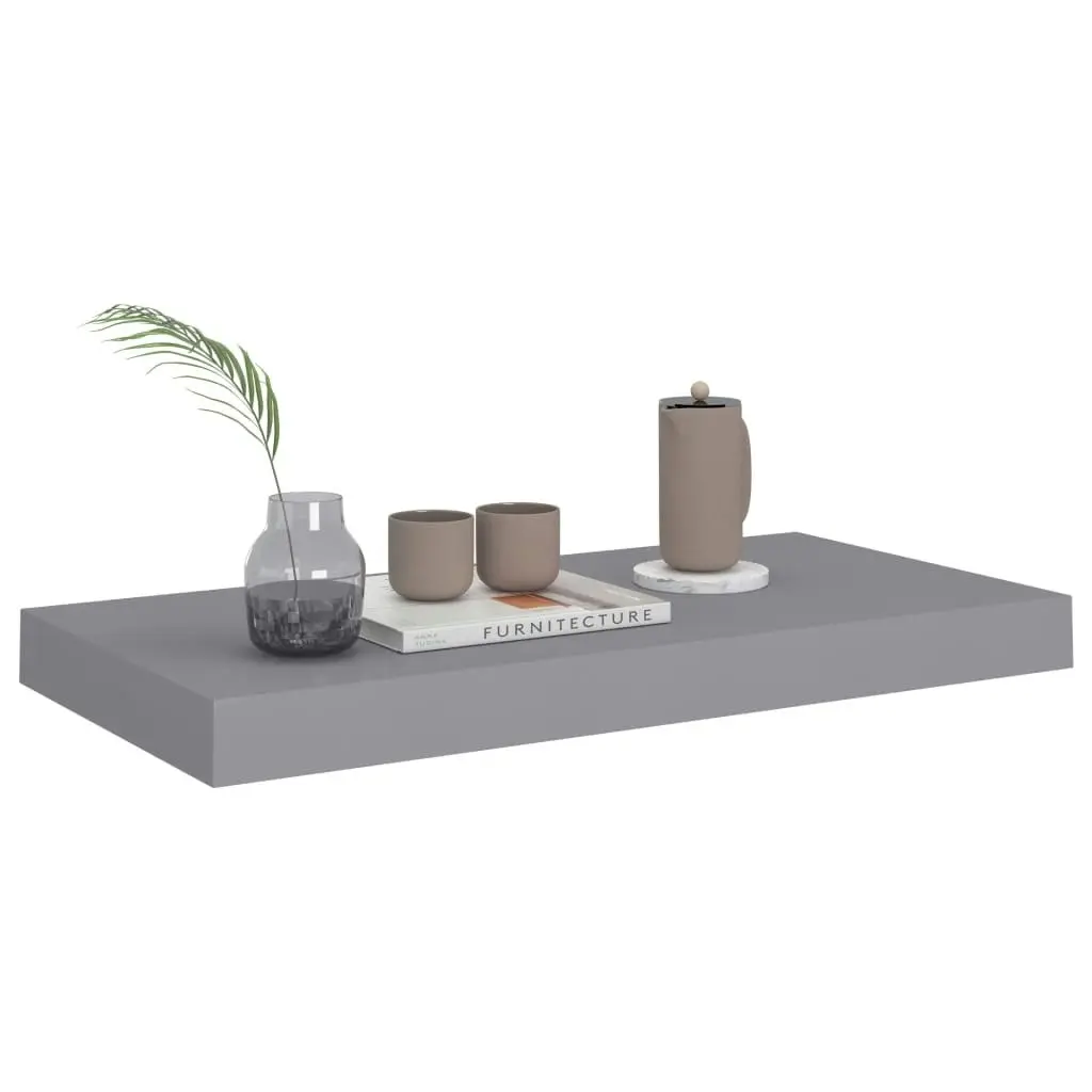 Floating Wall Shelf Grey 50x23x3.8 cm MDF 323850