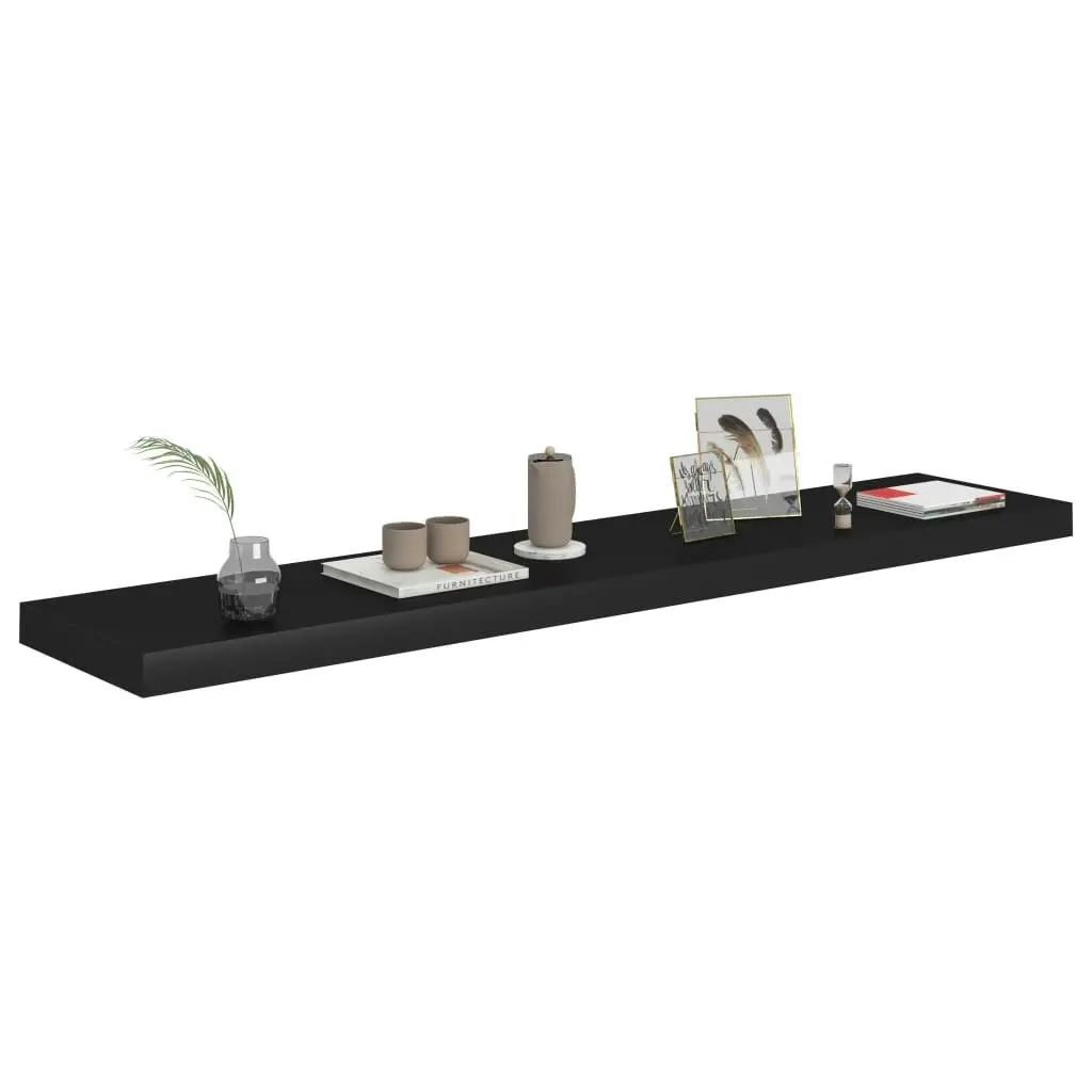 Floating Wall Shelf Black 120x23.5x3.8 cm MDF 323841