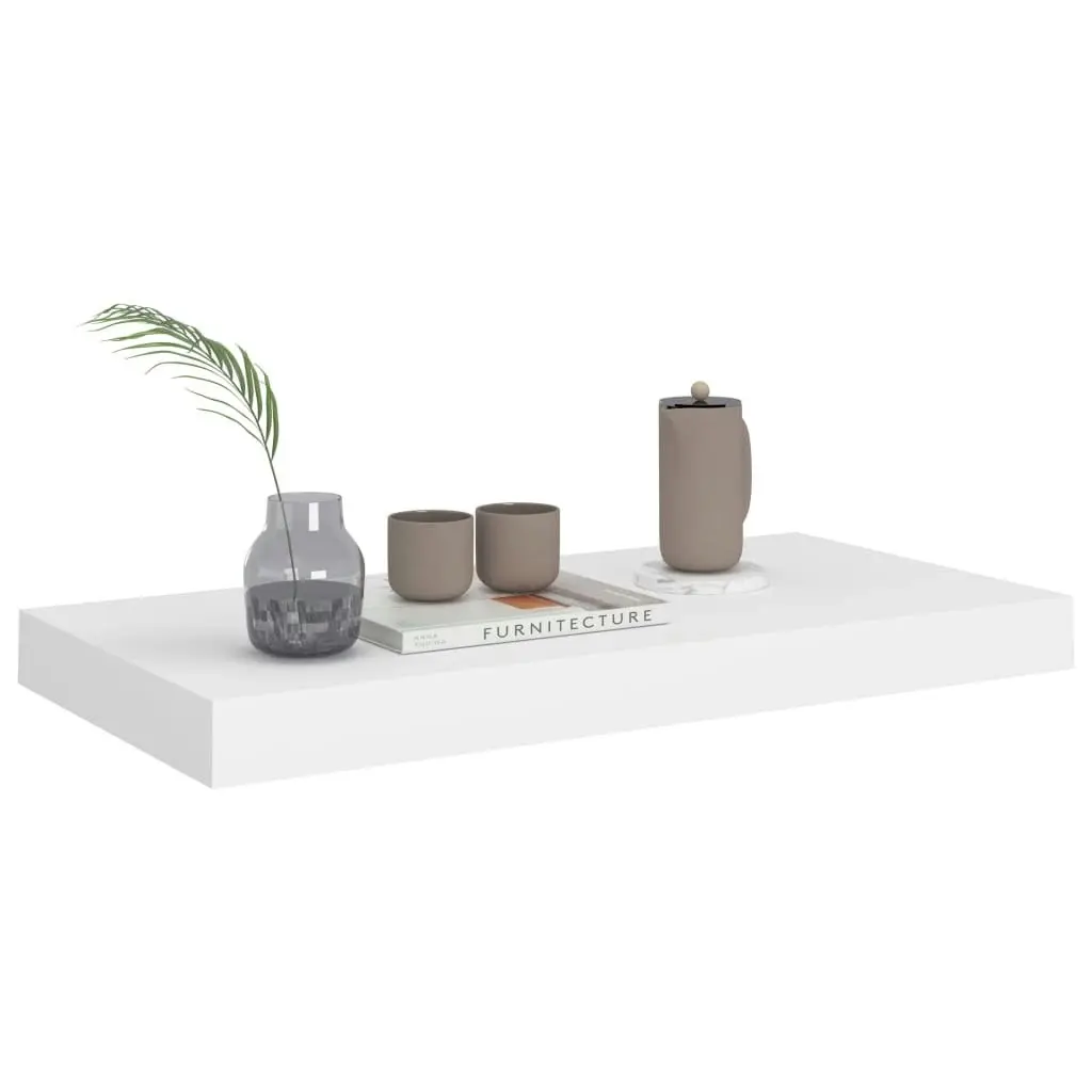 Floating Wall Shelf White 50x23x3.8 cm MDF 323808