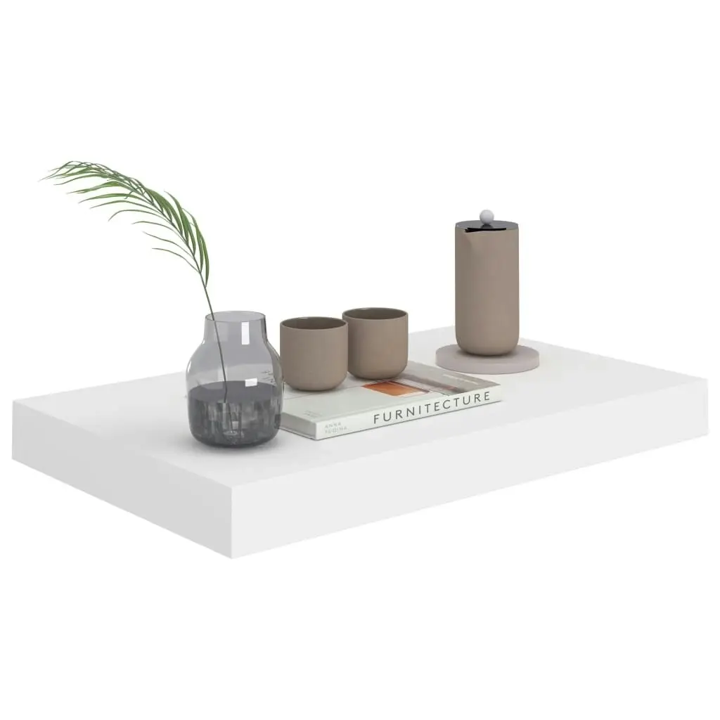 Floating Wall Shelf White 40x23x3.8 cm MDF 323805