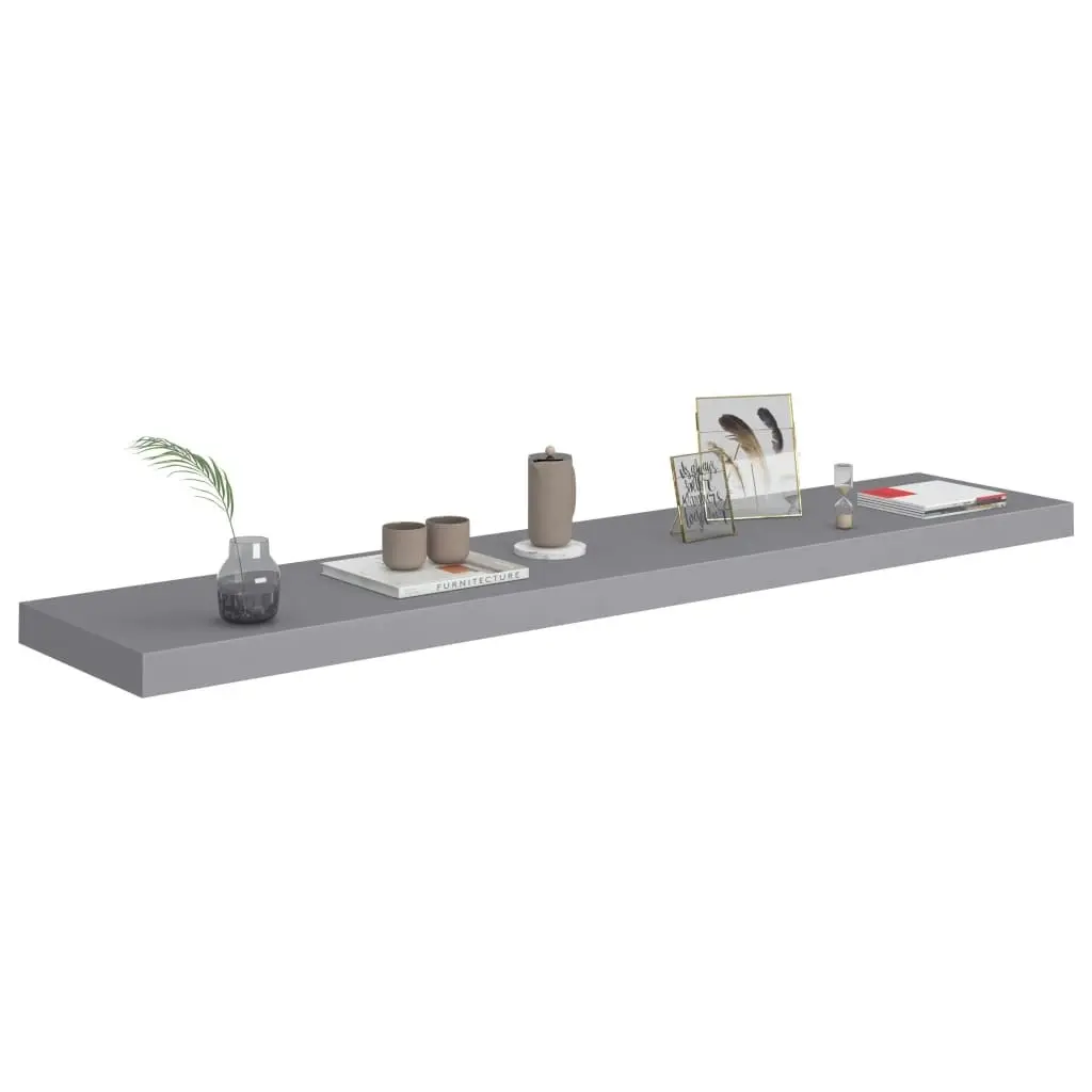 Floating Wall Shelf Grey 120x23.5x3.8 cm MDF 323862