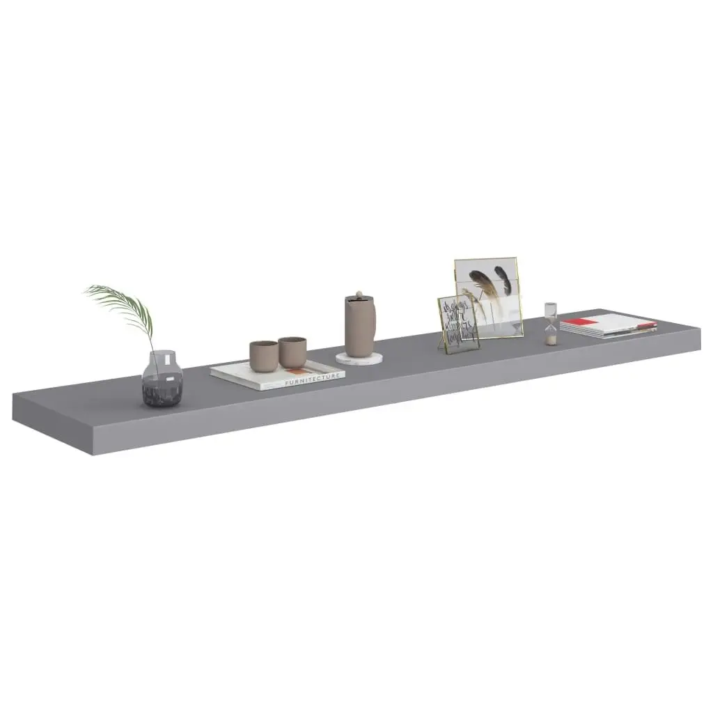 Floating Wall Shelves 2 pcs Grey 120x23.5x3.8 cm MDF 323863