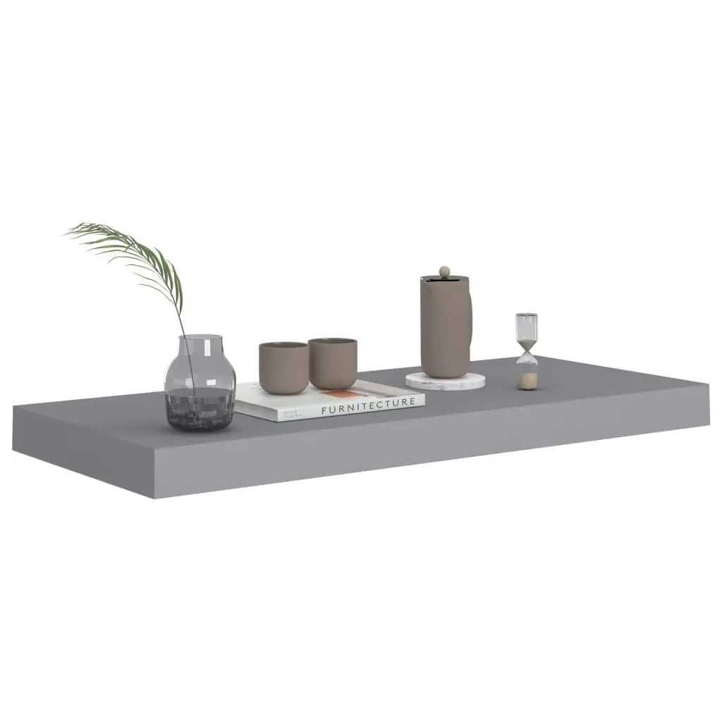 Floating Wall Shelves 4 pcs Grey 60x23.5x3.8 cm MDF 323855