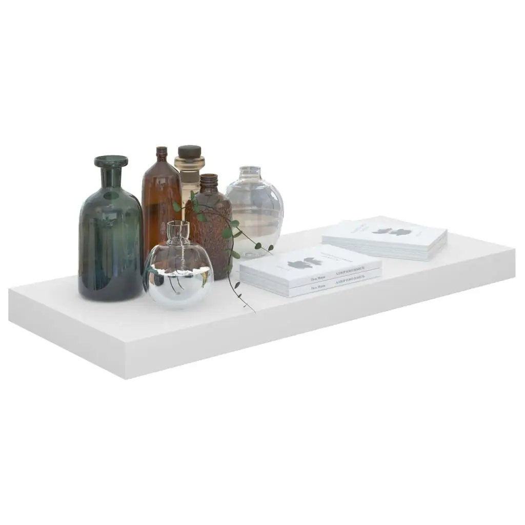 Floating Wall Shelf High Gloss White 60x23.5x3.8 cm MDF 323748